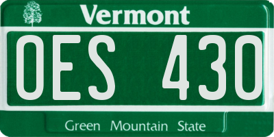 VT license plate OES430