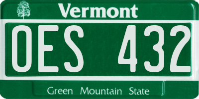 VT license plate OES432