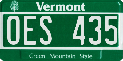 VT license plate OES435
