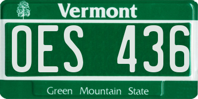 VT license plate OES436