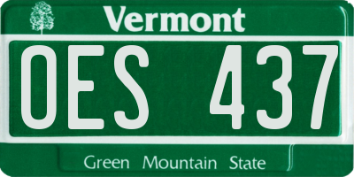 VT license plate OES437