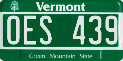 VT license plate OES439