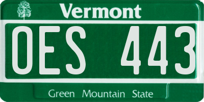 VT license plate OES443