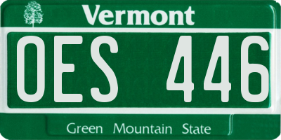 VT license plate OES446