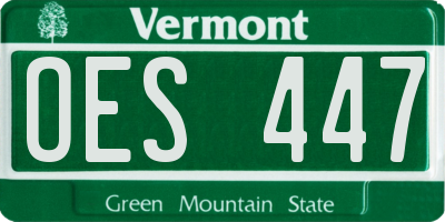 VT license plate OES447