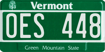 VT license plate OES448