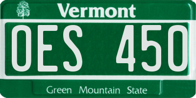 VT license plate OES450