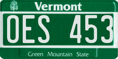 VT license plate OES453