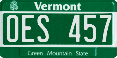 VT license plate OES457