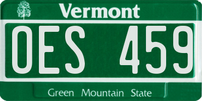 VT license plate OES459