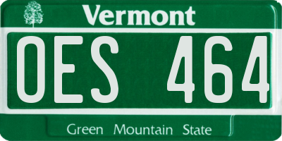 VT license plate OES464