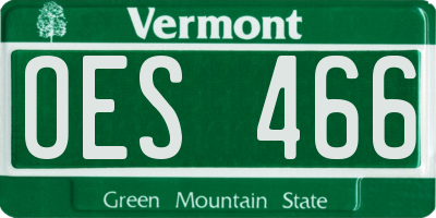 VT license plate OES466