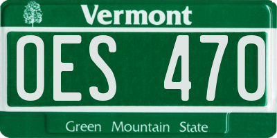 VT license plate OES470