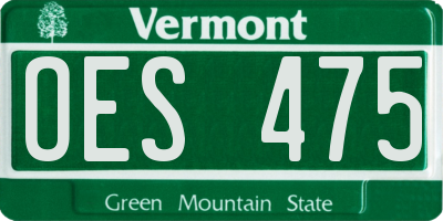 VT license plate OES475