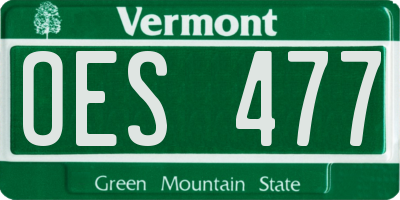 VT license plate OES477