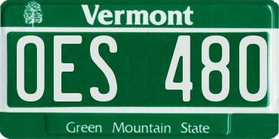 VT license plate OES480