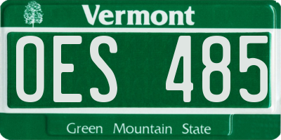VT license plate OES485