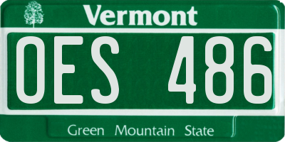 VT license plate OES486