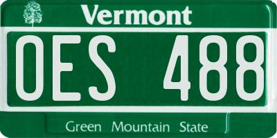 VT license plate OES488