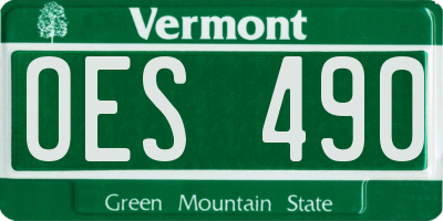 VT license plate OES490