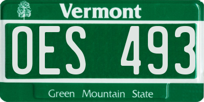VT license plate OES493