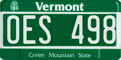 VT license plate OES498