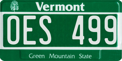 VT license plate OES499