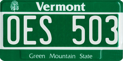 VT license plate OES503
