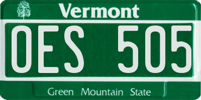 VT license plate OES505