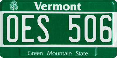VT license plate OES506