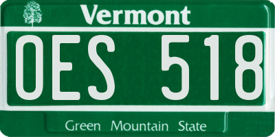 VT license plate OES518