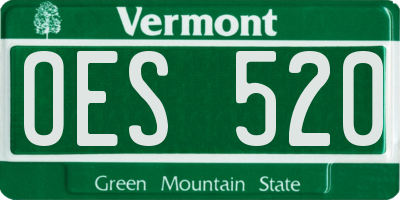 VT license plate OES520