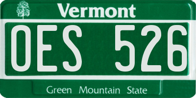 VT license plate OES526