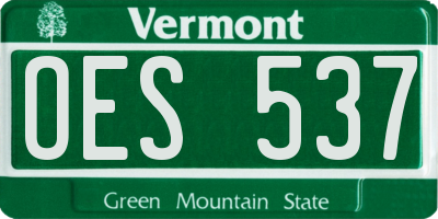 VT license plate OES537