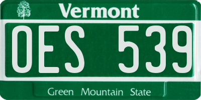 VT license plate OES539