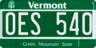 VT license plate OES540