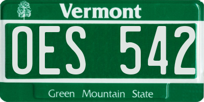 VT license plate OES542