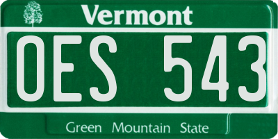VT license plate OES543