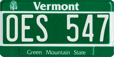 VT license plate OES547