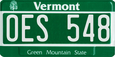 VT license plate OES548