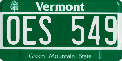 VT license plate OES549