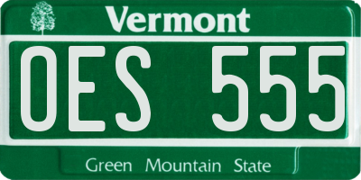 VT license plate OES555