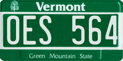 VT license plate OES564