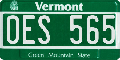 VT license plate OES565
