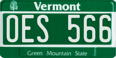 VT license plate OES566