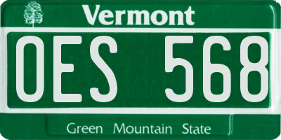 VT license plate OES568