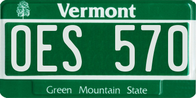VT license plate OES570