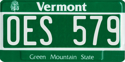 VT license plate OES579