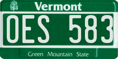 VT license plate OES583