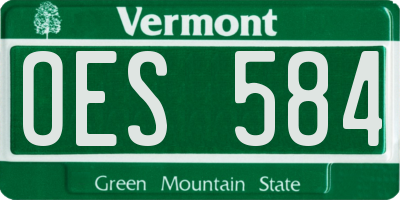 VT license plate OES584